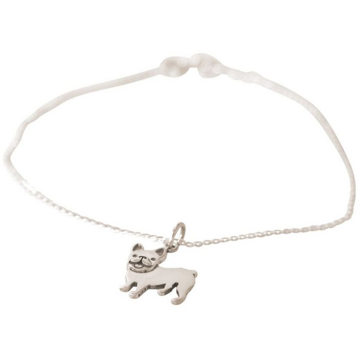 Armband mit Französische Bulldogge Anhänger, 925 Silber – Lieblingspfote